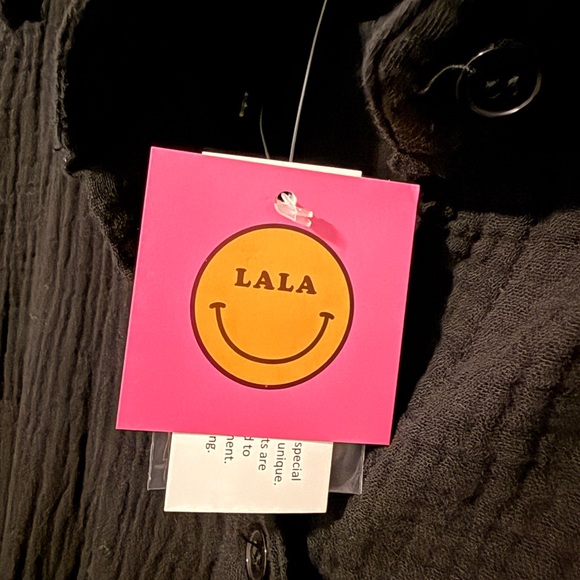 Dressed in LALA Made Me Do It Oversized Button Up in Black NWT S/M - Picture 8 of 8